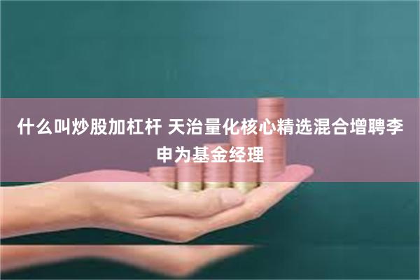 什么叫炒股加杠杆 天治量化核心精选混合增聘李申为基金经理