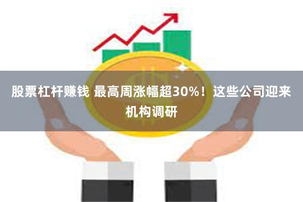 股票杠杆赚钱 最高周涨幅超30%！这些公司迎来机构调研