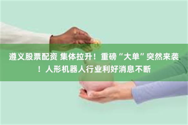 遵义股票配资 集体拉升！重磅“大单”突然来袭！人形机器人行业利好消息不断