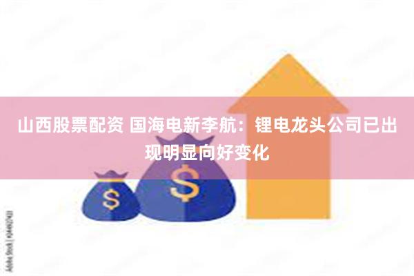 山西股票配资 国海电新李航：锂电龙头公司已出现明显向好变化
