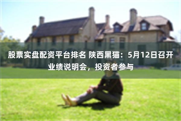 股票实盘配资平台排名 陕西黑猫：5月12日召开业绩说明会，投资者参与