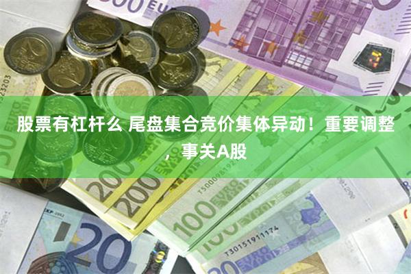 股票有杠杆么 尾盘集合竞价集体异动！重要调整，事关A股